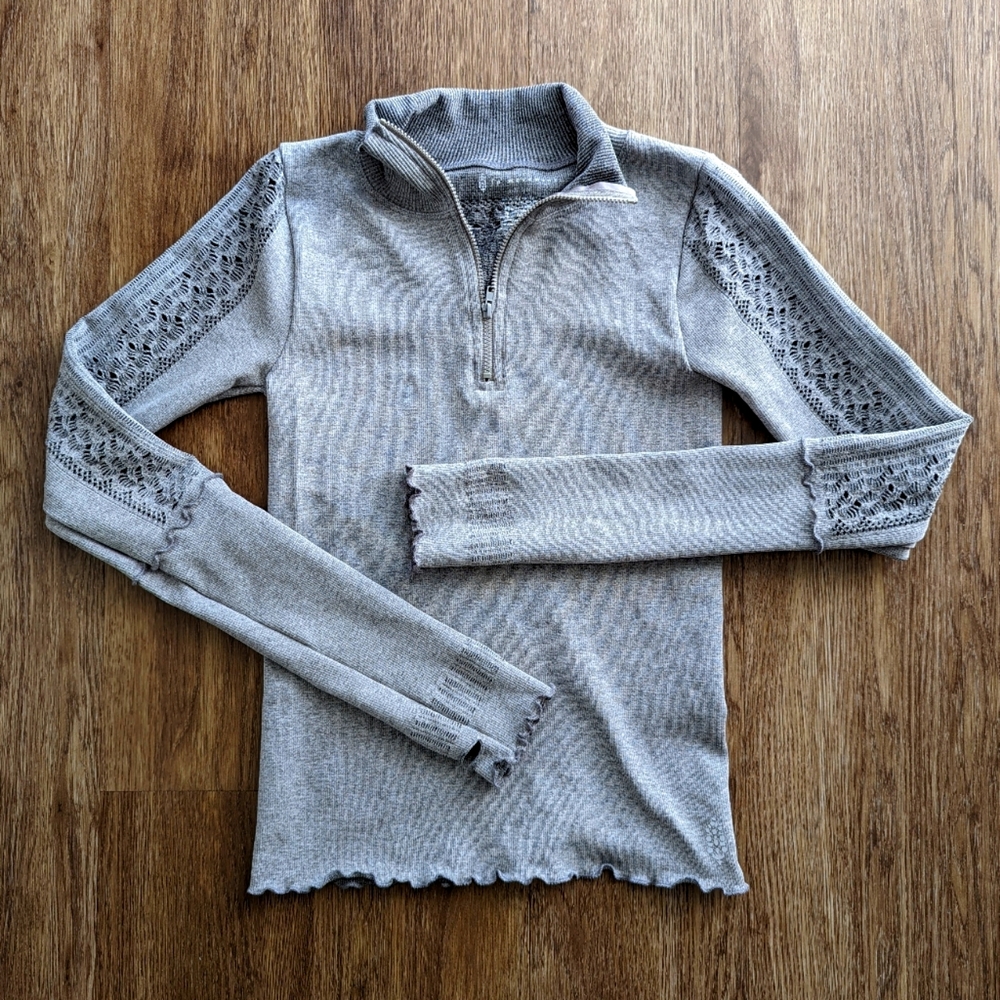 Free People Movement Quarter Zip DriFit Pullover Jacket Grey Women's XS/S